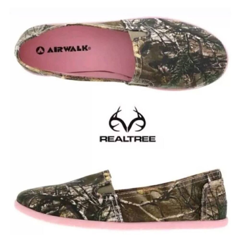 Airwalk Dream Reve Camo And Pink Slip Ons Size 11. Worn A Few Times Inside